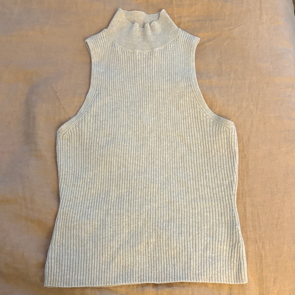 Reformation Farrah Cashmere Turtleneck Tank Natural - Size L